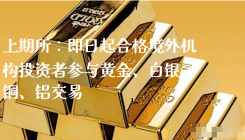 上期所：即日起合格境外机构投资者参与黄金、白银、铜、铝交易