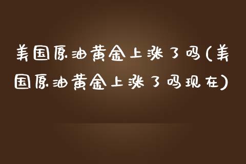 美国原油黄金上涨了吗(美国原油黄金上涨了吗现在)_https://www.gzmhy.com_保险理财_第1张