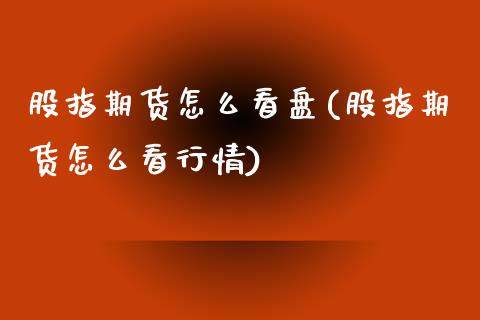 股指期货怎么看盘(股指期货怎么看行情)_https://www.gzmhy.com_期货理财_第1张