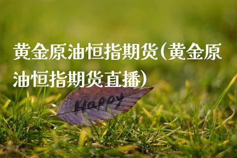 黄金原油恒指期货(黄金原油恒指期货直播)_https://www.gzmhy.com_理财品种_第1张