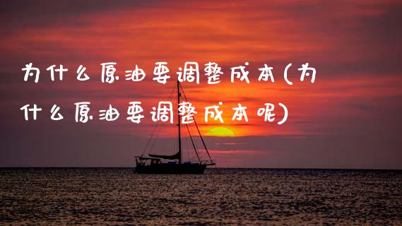 为什么原油要调整成本(为什么原油要调整成本呢)_https://www.gzmhy.com_理财品种_第1张