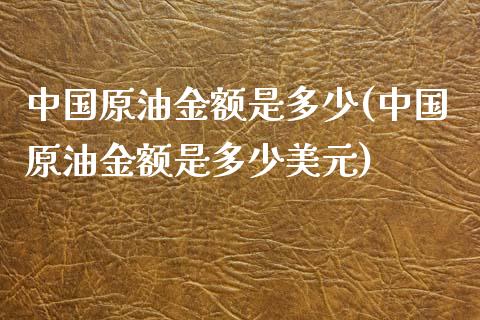 中国原油金额是多少(中国原油金额是多少美元)_https://www.gzmhy.com_股票理财_第1张