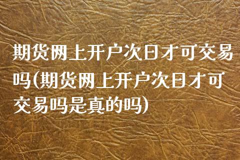 期货网上开户次日才可交易吗(期货网上开户次日才可交易吗是真的吗)_https://www.gzmhy.com_期货理财_第1张
