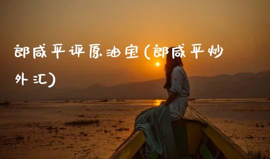 郎咸平评原油宝(郎咸平炒外汇)_https://www.gzmhy.com_保险理财_第1张