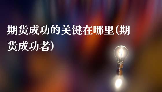期货成功的关键在哪里(期货成功者)_https://www.gzmhy.com_理财品种_第1张