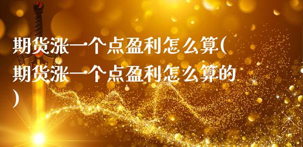 期货涨一个点盈利怎么算(期货涨一个点盈利怎么算的)_https://www.gzmhy.com_理财产品_第1张