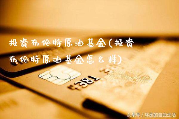 投资布伦特原油基金(投资布伦特原油基金怎么样)_https://www.gzmhy.com_保险理财_第1张