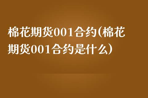 棉花期货001合约(棉花期货001合约是什么)_https://www.gzmhy.com_期货理财_第1张
