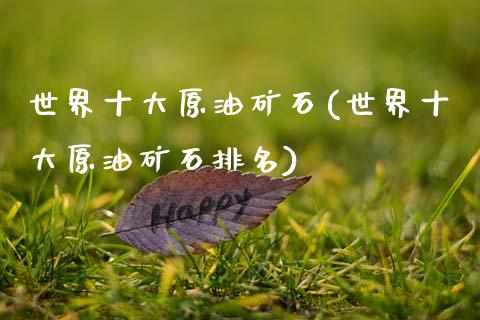 世界十大原油矿石(世界十大原油矿石排名)_https://www.gzmhy.com_基金理财_第1张
