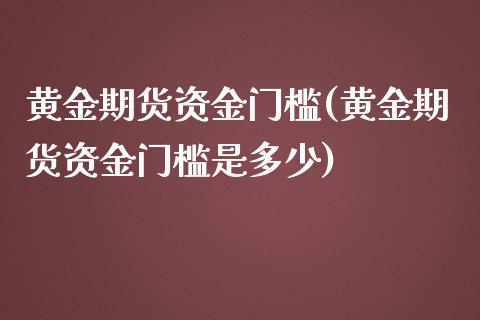 黄金期货资金门槛(黄金期货资金门槛是多少)_https://www.gzmhy.com_理财品种_第1张