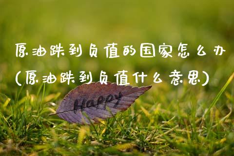 原油跌到负值的国家怎么办(原油跌到负值什么意思)_交易百科_第1张_格子财经网 原油跌到负值的国家怎么办(原油跌到负值什么意思)_https://www.gzmhy.com_交易百科_第1张