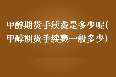 甲醇期货手续费是多少呢(甲醇期货手续费一般多少)_交易百科_第1张_格子财经网 甲醇期货手续费是多少呢(甲醇期货手续费一般多少)_https://www.gzmhy.com_交易百科_第1张