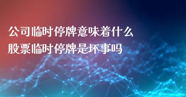 公司临时停牌意味着什么 股票临时停牌是坏事吗_https://www.gzmhy.com_股票理财_第1张