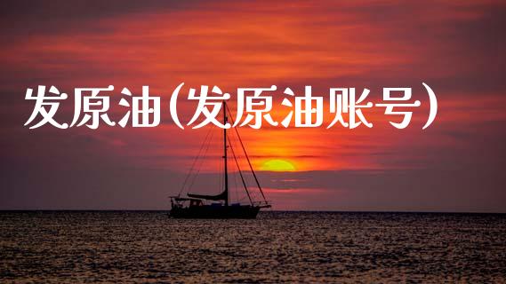 发原油(发原油账号)_https://www.gzmhy.com_财经资讯_第1张