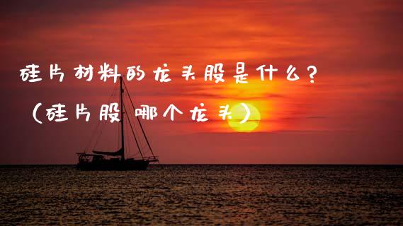 硅片材料的龙头股是什么?（硅片股 哪个龙头）_https://www.gzmhy.com_股票理财_第1张