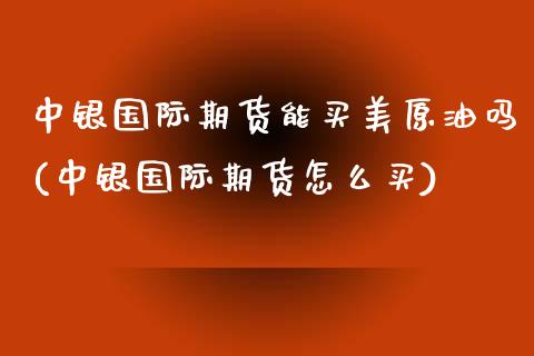 中银国际期货能买美原油吗(中银国际期货怎么买)_https://www.gzmhy.com_理财品种_第1张