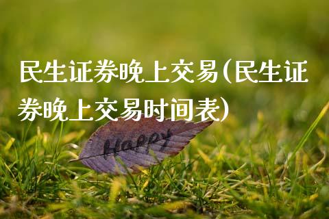 民生证券晚上交易(民生证券晚上交易时间表)_https://www.gzmhy.com_理财品种_第1张