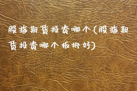股指期货投资哪个(股指期货投资哪个板块好)_https://www.gzmhy.com_基金理财_第1张