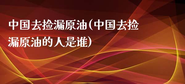中国去捡漏原油(中国去捡漏原油的人是谁)_https://www.gzmhy.com_保险理财_第1张