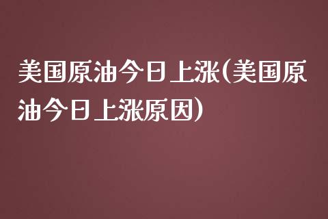 美国原油今日上涨(美国原油今日上涨原因)_基金理财_第1张_格子财经网 美国原油今日上涨(美国原油今日上涨原因)_https://www.gzmhy.com_基金理财_第1张