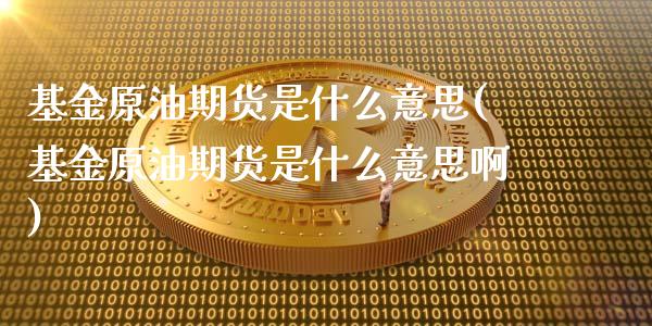基金原油期货是什么意思(基金原油期货是什么意思啊)_https://www.gzmhy.com_期货理财_第1张