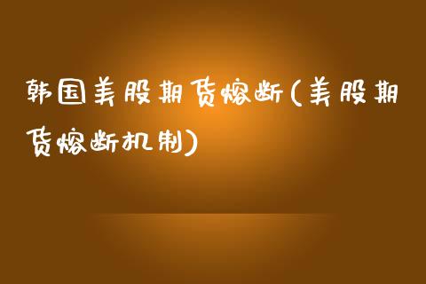韩国美股期货熔断(美股期货熔断机制)_https://www.gzmhy.com_期货理财_第1张