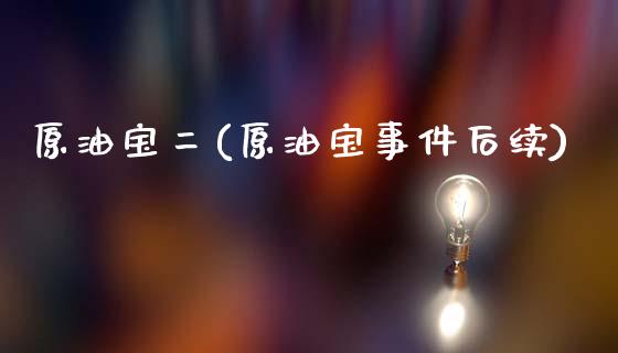 原油宝二(原油宝事件后续)_https://www.gzmhy.com_股票理财_第1张