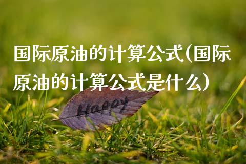 国际原油的计算公式(国际原油的计算公式是什么)_https://www.gzmhy.com_保险理财_第1张