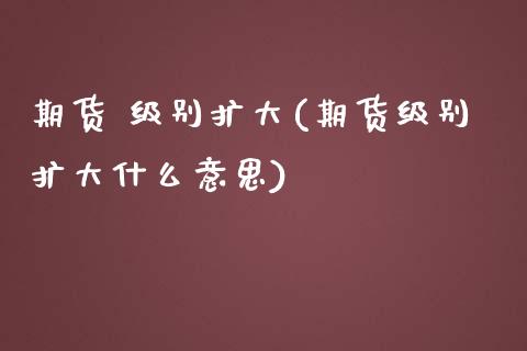 期货 级别扩大(期货级别扩大什么意思)_https://www.gzmhy.com_保险理财_第1张